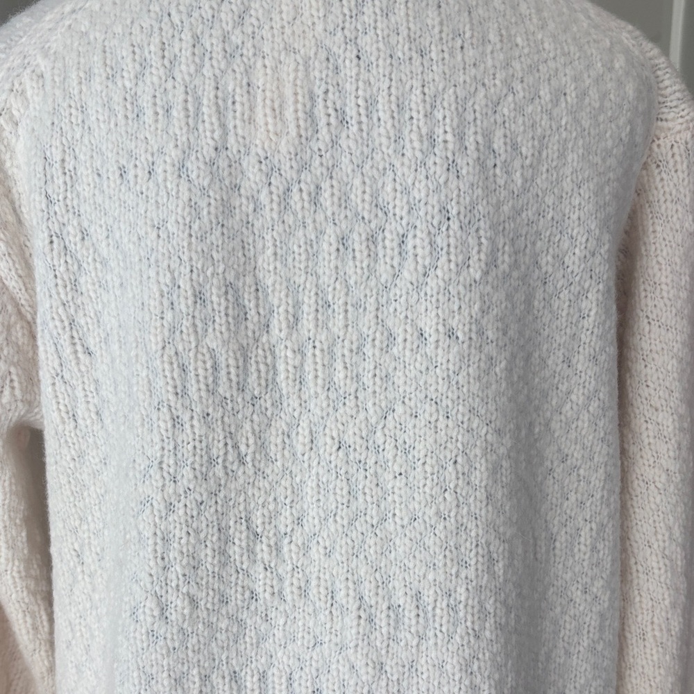 J. Crew Relaxed Cardigan Sweater in Textured Yarn Antique Ivory Button-Up SZ  XS - Picture 11 of 15